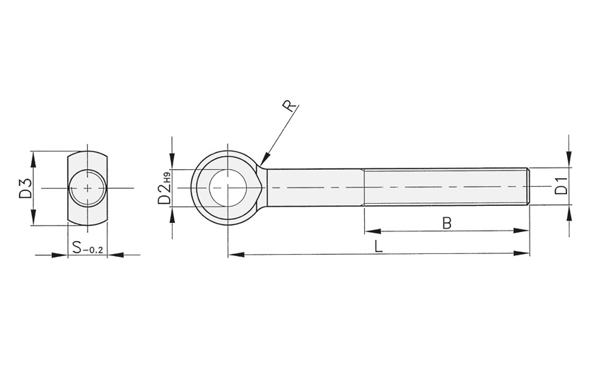 Schéma 1 + Eye bolt 
in steel 