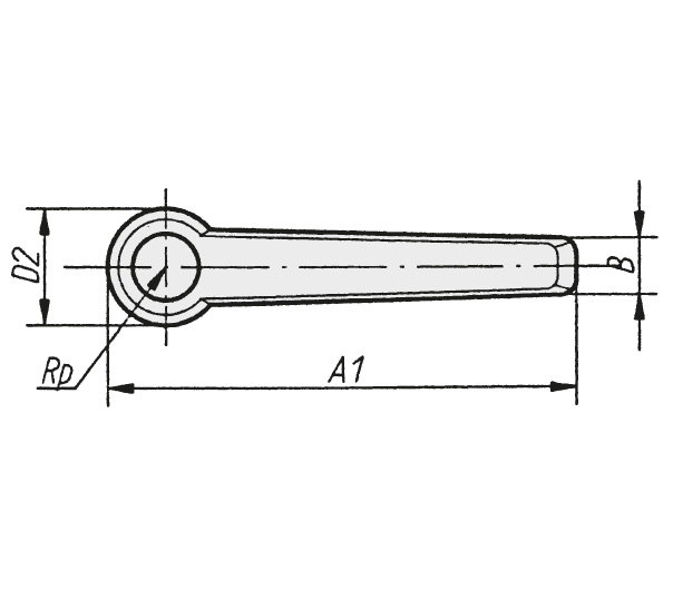 Schéma 1 + Non adjustable handle 
in composite plastic 