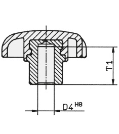 Schéma 3 + Knob BRN 
in composite plastic 