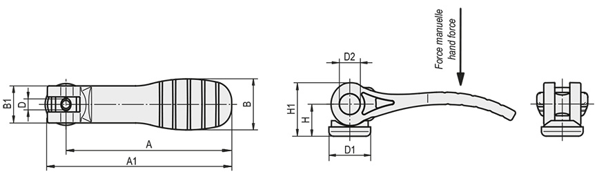 Schéma 1 + Cam lever 
in composite plastic 