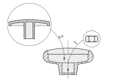 Schéma 1 + Knob AE 
in composite plastic 