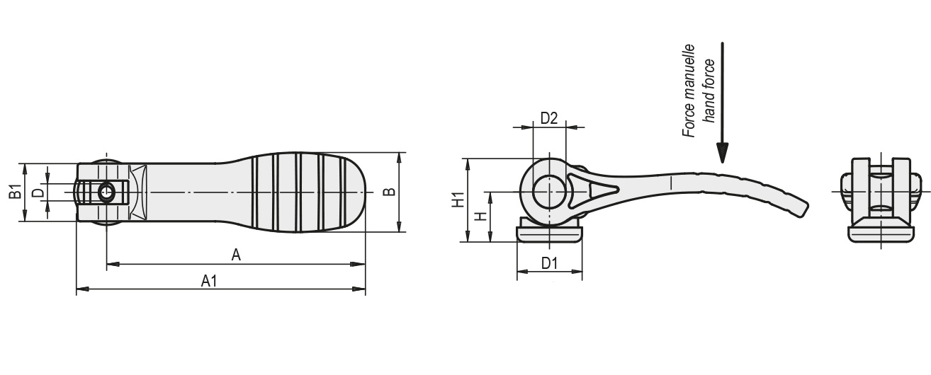 Schéma 1 + Cam lever 
in composite plastic 