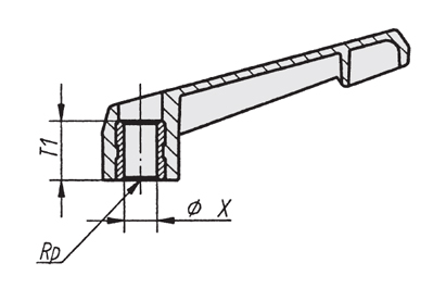 Schéma 2 + Non adjustable handle 
in composite plastic 