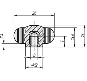 Schéma 2 + Knob ER 
in composite plastic 