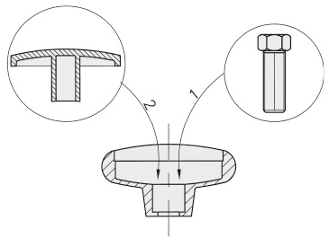 Schéma 2 + Knob AE 
in composite plastic 