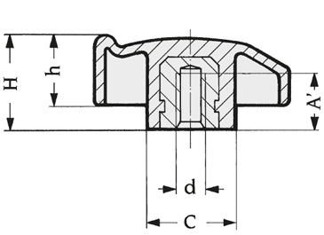 Schéma 2 + Knob SL 
in composite plastic 