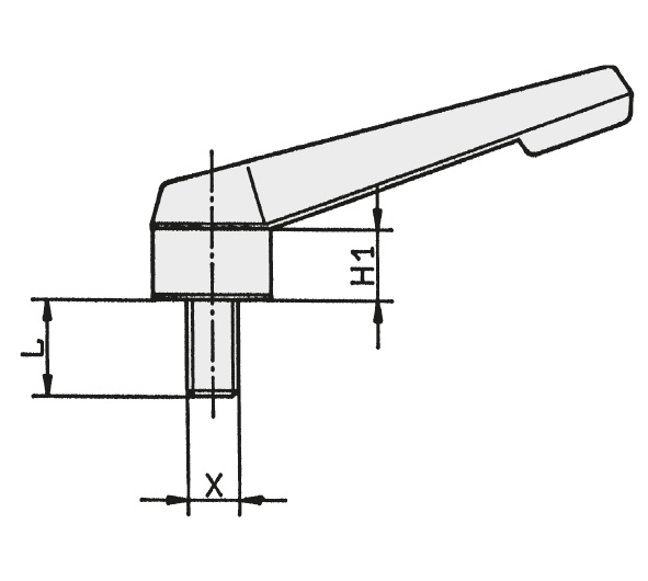 Schéma 4 + Non adjustable handle 
in composite plastic 