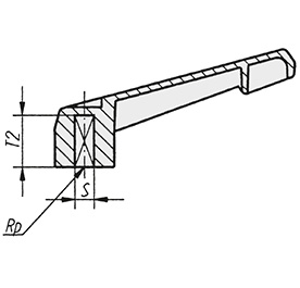 Schéma 5 + Non adjustable handle 
in composite plastic 