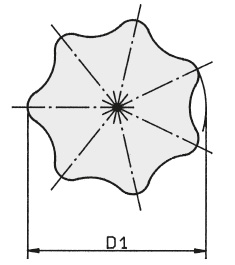 Schéma 1 + Knob BRN 
in composite plastic 