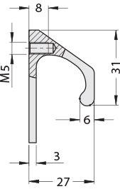 Schéma 2 + Handle U4 
in aluminium 