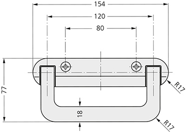 Schéma 1 + Handle U8 
in composite  plastic 