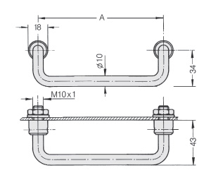 Schéma 1 + Handle MD 
in steel 