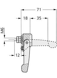 Schéma 2 + Handle U8 
in composite  plastic 