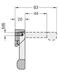 Schéma 2 + Handle U7 
in aluminium 