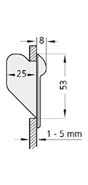 Schéma 3 + Handle U6 
in composite plastic 