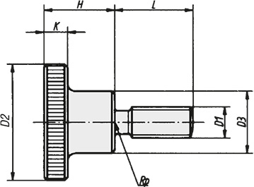 Schéma 2 + Knurled thumb Screw 
in steel or stainless steel 