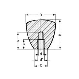 Schéma 1 + Knob  PHL 
in composite plastic 