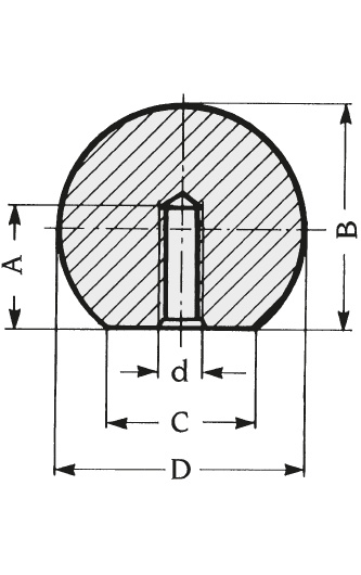 Schéma 1 + Ball knob 
in composite  plastic 