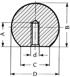 Schéma 1 + Ball knob 
in composite  plastic 