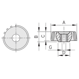 Schéma 1 + Knob SN 
in composite plastic 