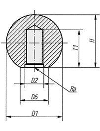 Schéma 1 + Ball knob 
in polyamid  plastic 