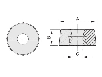 Schéma 2 + Knob SN 
in composite plastic 