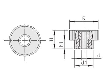 Schéma 4 + Knob SN 
in composite plastic 