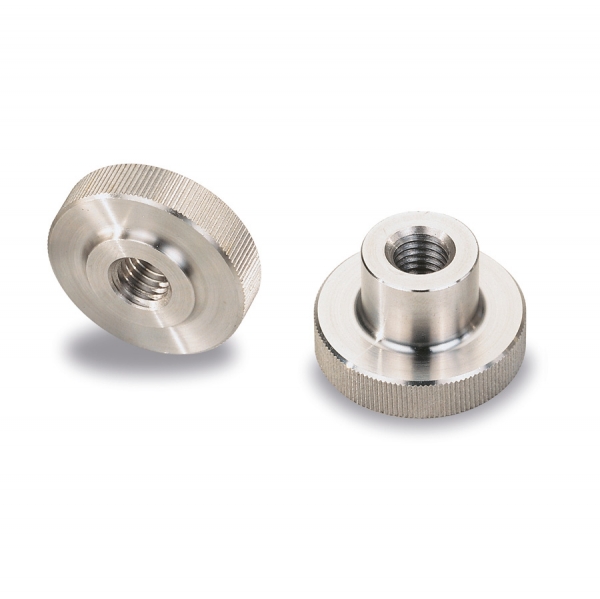 Knurled  knobs and handles : knurled nut 
high version DIN 466 in steel or stainless steel 