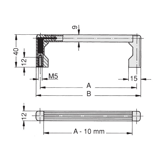 Schéma 1 + Handle DN 
in aluminium 