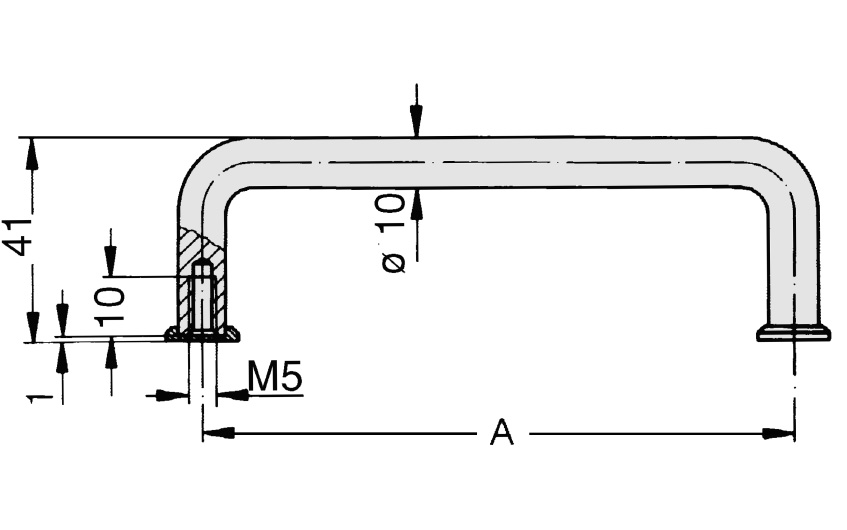 Schéma 1 + Handle  AF 
in aluminium 