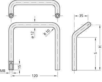 Schéma 1 + Handle DT 
in steel 