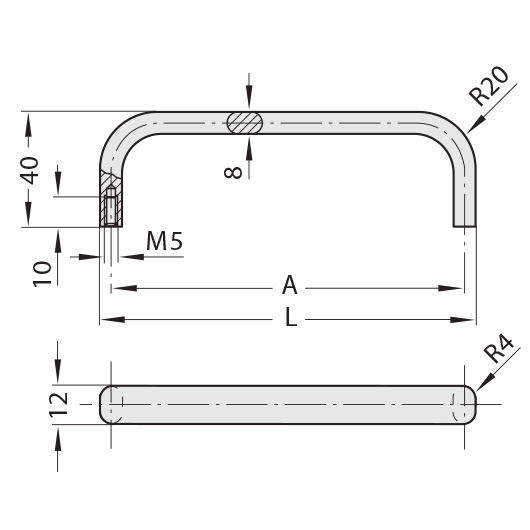 Schéma 1 + Handle CS 
in aluminium 