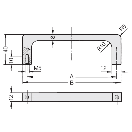 Schéma 1 + Handle EK 
in aluminium 