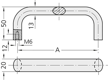 Schéma 1 + Handle  RM 
in aluminium 