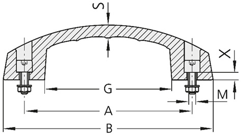 Schéma 1 + Handle AT 
in composite plastic 