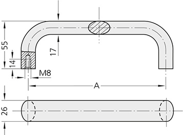 Schéma 2 + Handle  RM 
in aluminium 