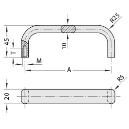 Schéma 2 + Handle CS 
in aluminium 