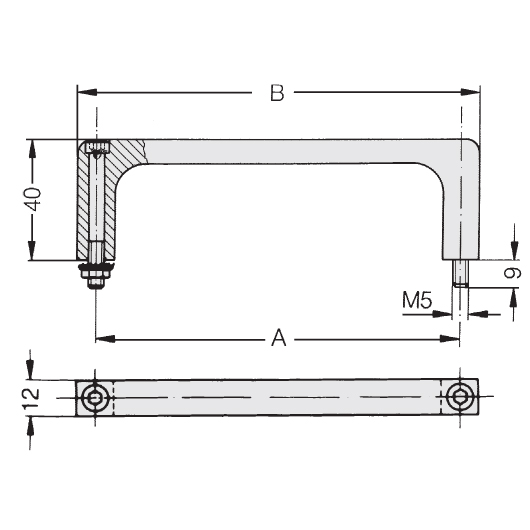 Schéma 3 + Handle EK 
in aluminium 