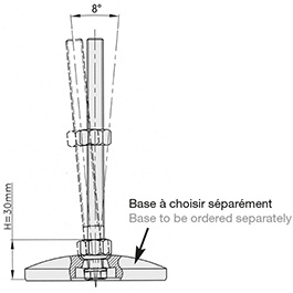 Schéma 1 + spindle for 8° swivel feet