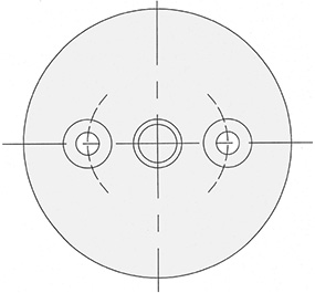 Schéma 2 + Metal plate for 40° swivel pad 
with fastening holes 