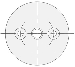 Schéma 2 + Metal plate for 8° swivel feet 
with fastening holes 