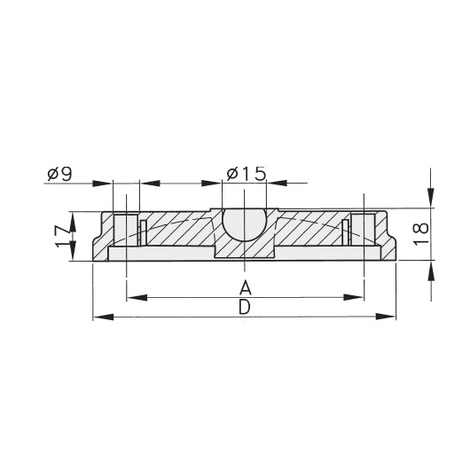 Schéma 3 + Plastic plate for 40° swivel pad 
with fastening holes 