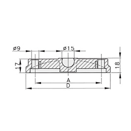 Schéma 3 + Plastic plate for 40° swivel pad 
with fastening holes 