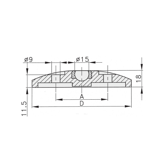 Schéma 3 + Metal plate for 40° swivel pad 
with fastening holes 