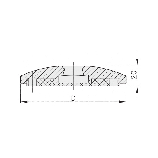 Schéma 4 + Metal plate for 8° swivel feet