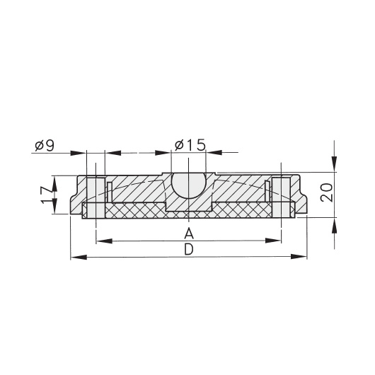 Schéma 4 + Plastic plate for 40° swivel pad 
with fastening holes 