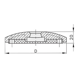 Schéma 4 + Plastic plate for 8° swivel feet