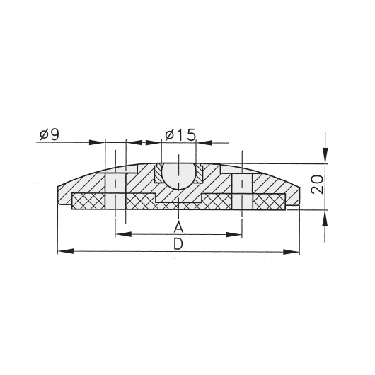 Schéma 4 + Metal plate for 40° swivel pad 
with fastening holes 