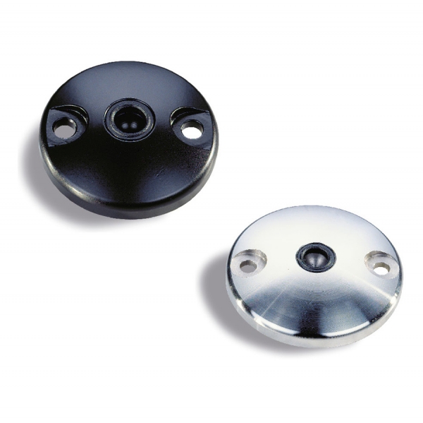 Plates for swivel pads with holes : Metal plate for 40° swivel pad 
with fastening holes 