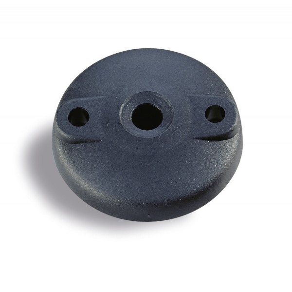 Plates for swivel pads with holes : Plastic plate for 8° swivel feet 
with fastening holes 